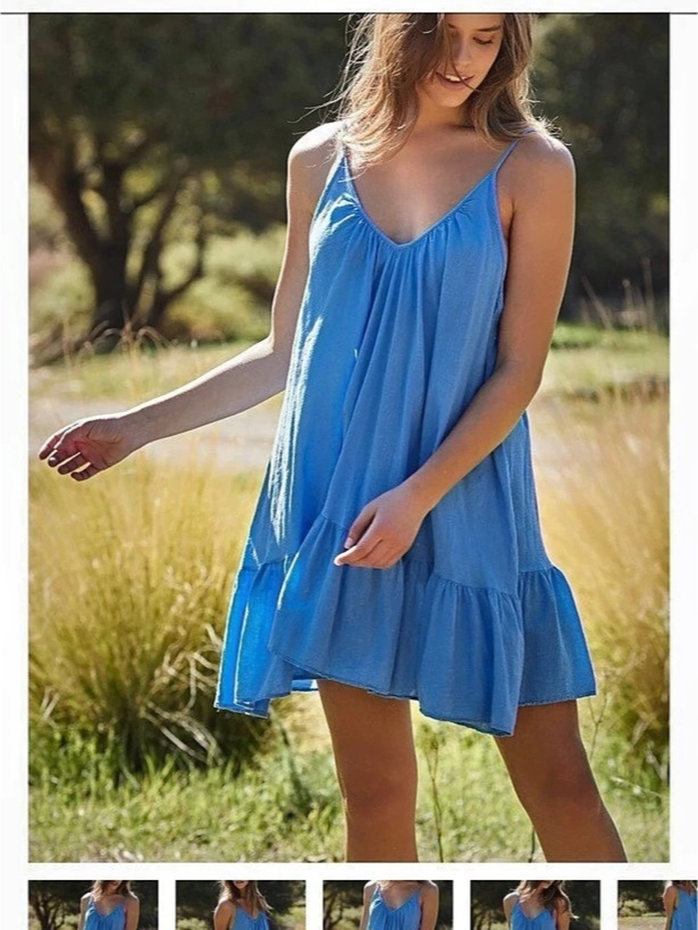 9seed St. Tropez Ruffle Mini Dress in Baby Blue